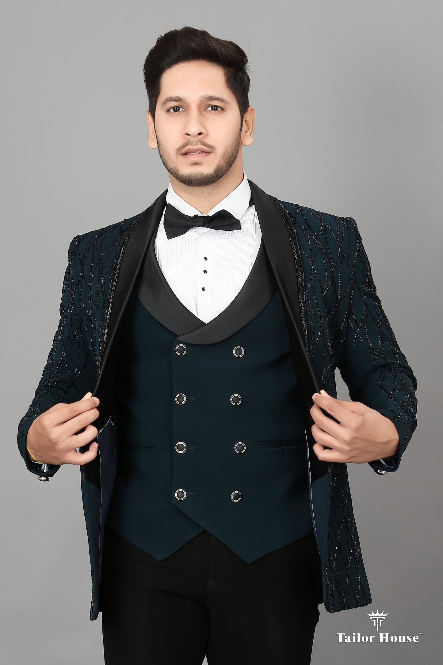 Tuxedo Suit Peacock Blue