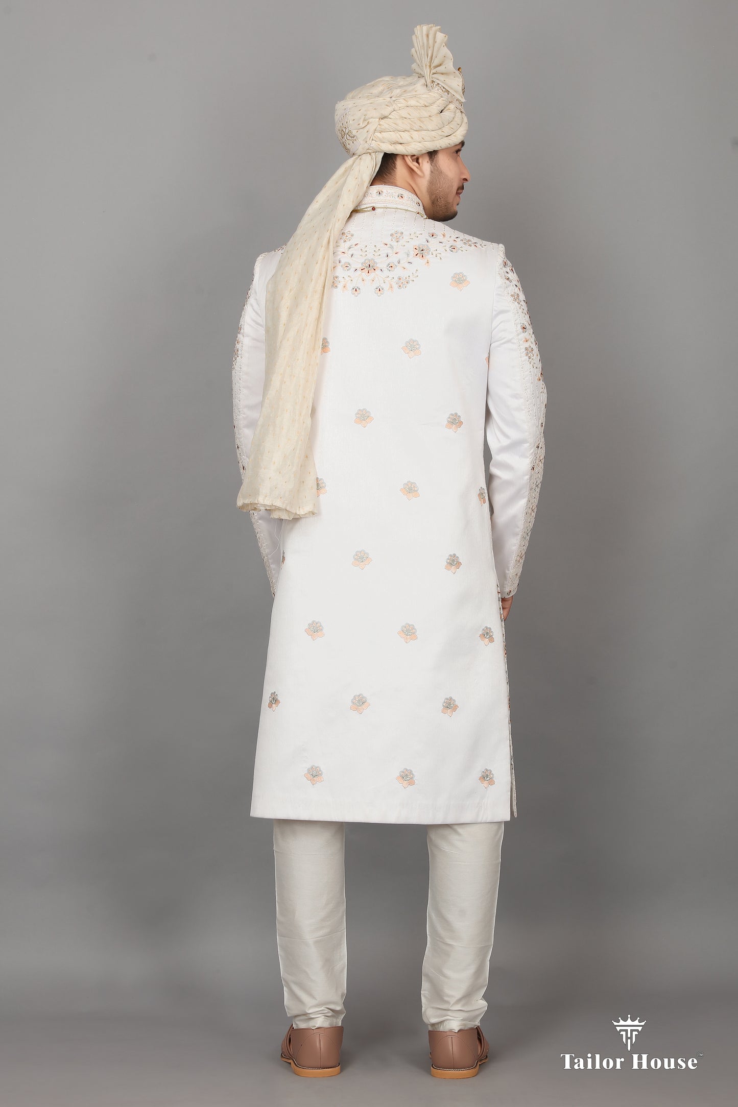 Cream Sherwani