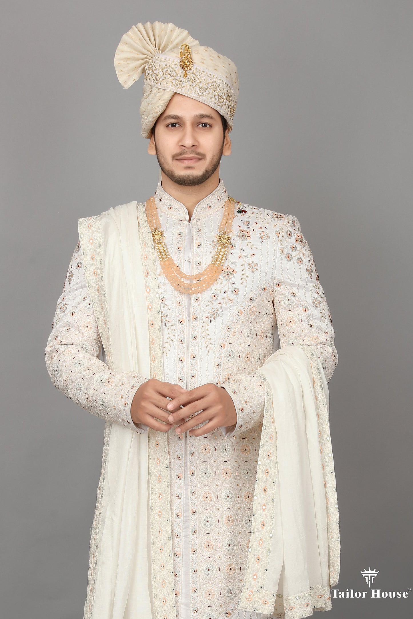 Cream Sherwani