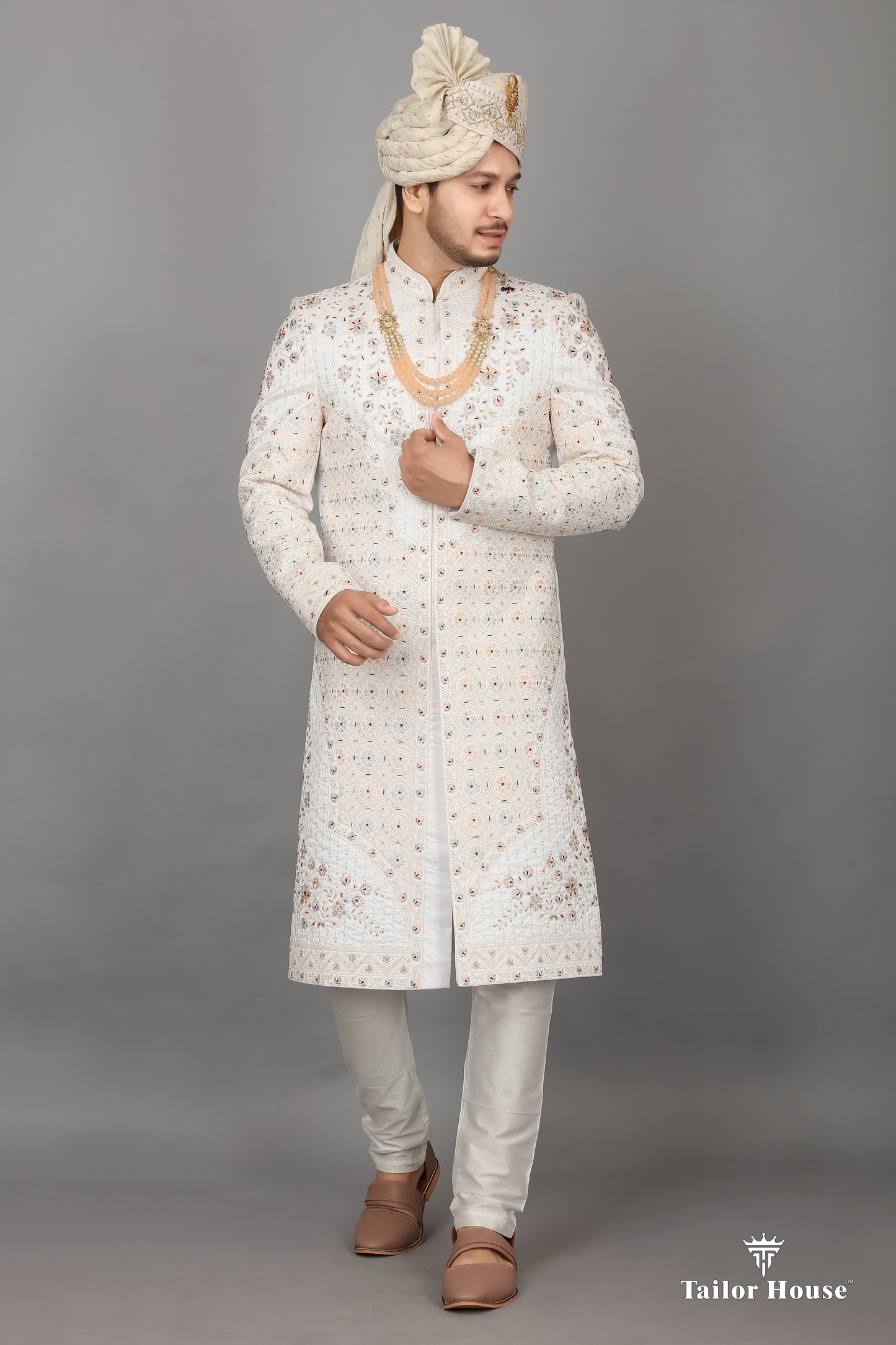 Cream Sherwani