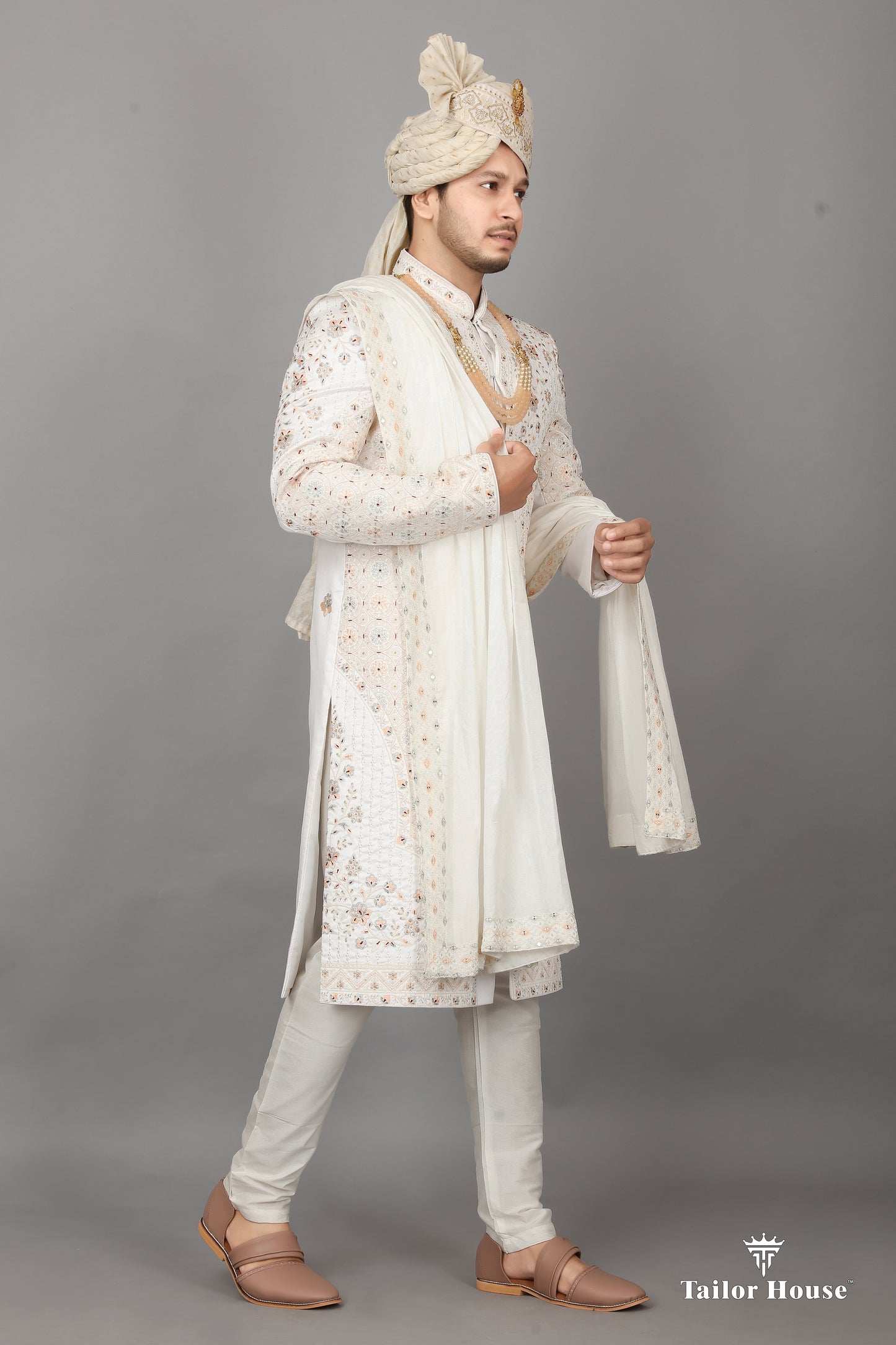 Cream Sherwani