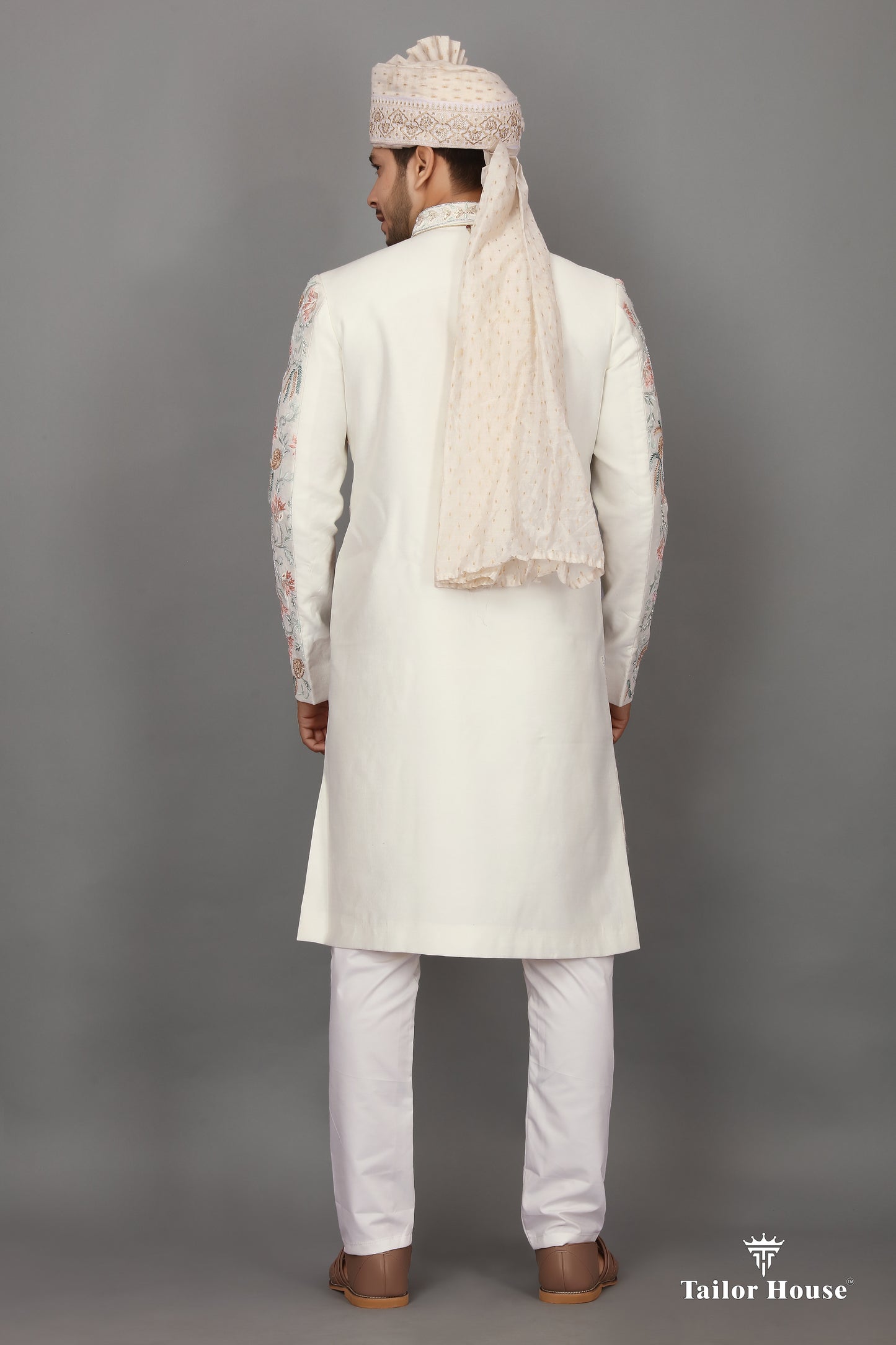Cream Sherwani Embrodery
