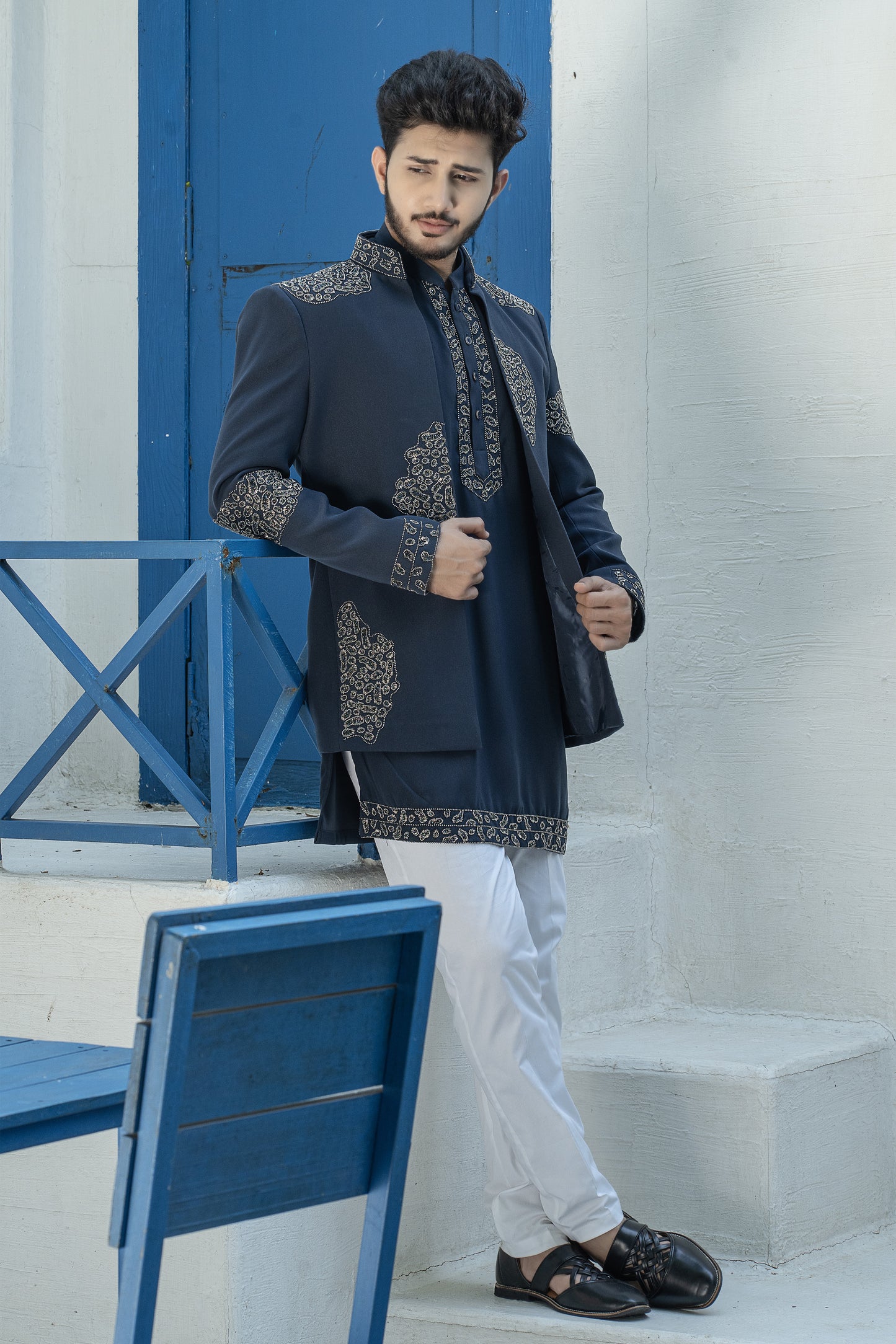 Indo-Western Navy blue