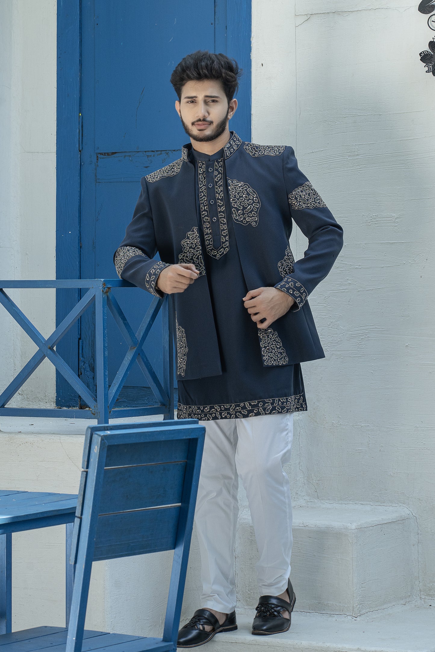 Indo-Western Navy blue