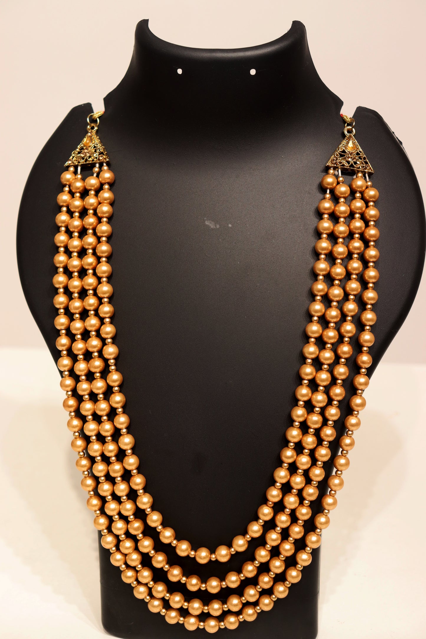 Gold Stone Layered Mala with Stone Embellishments