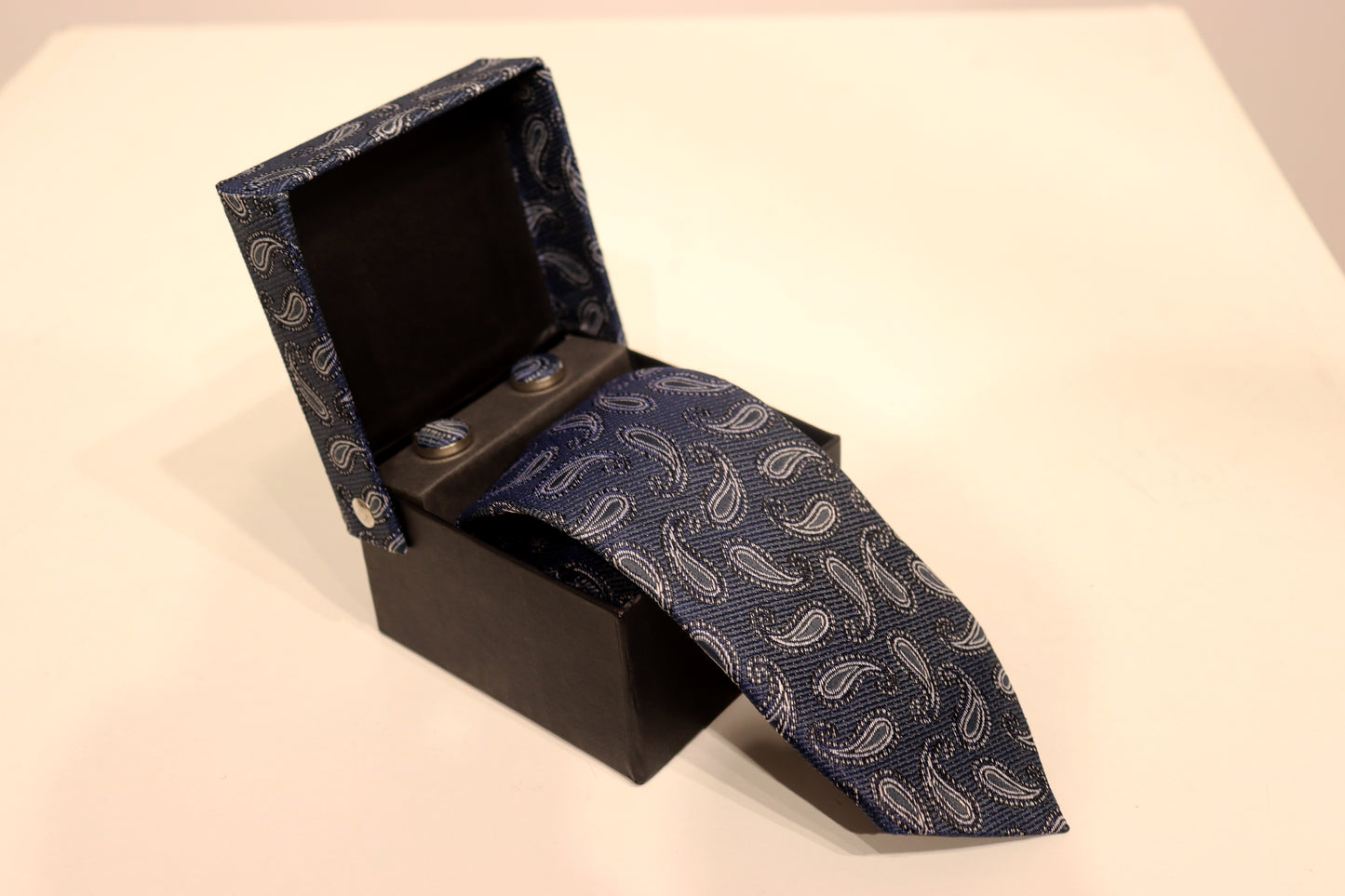 Blue Microfiber printed Necktie For Men
