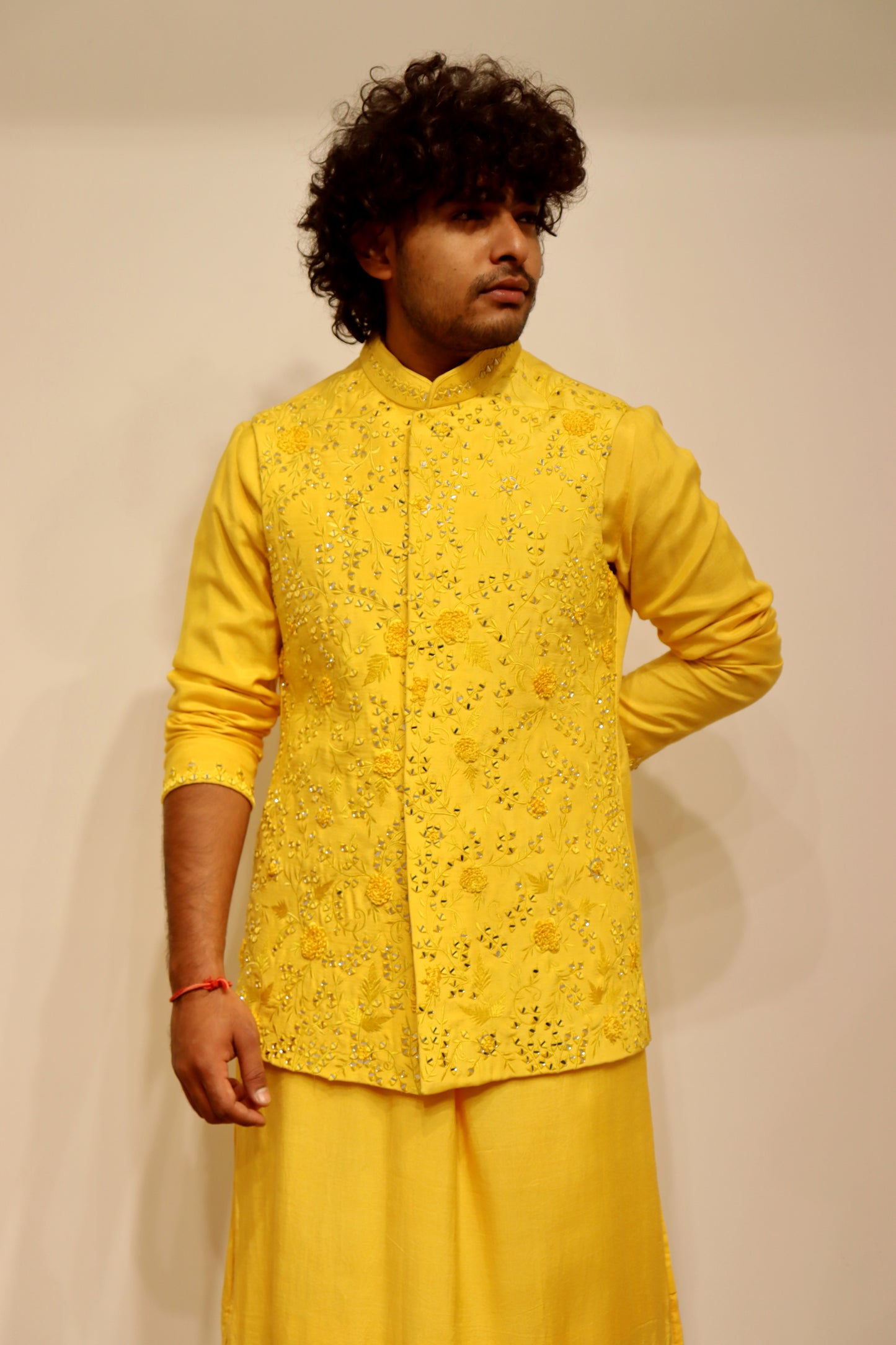 Koti-Kurta Set Yellow