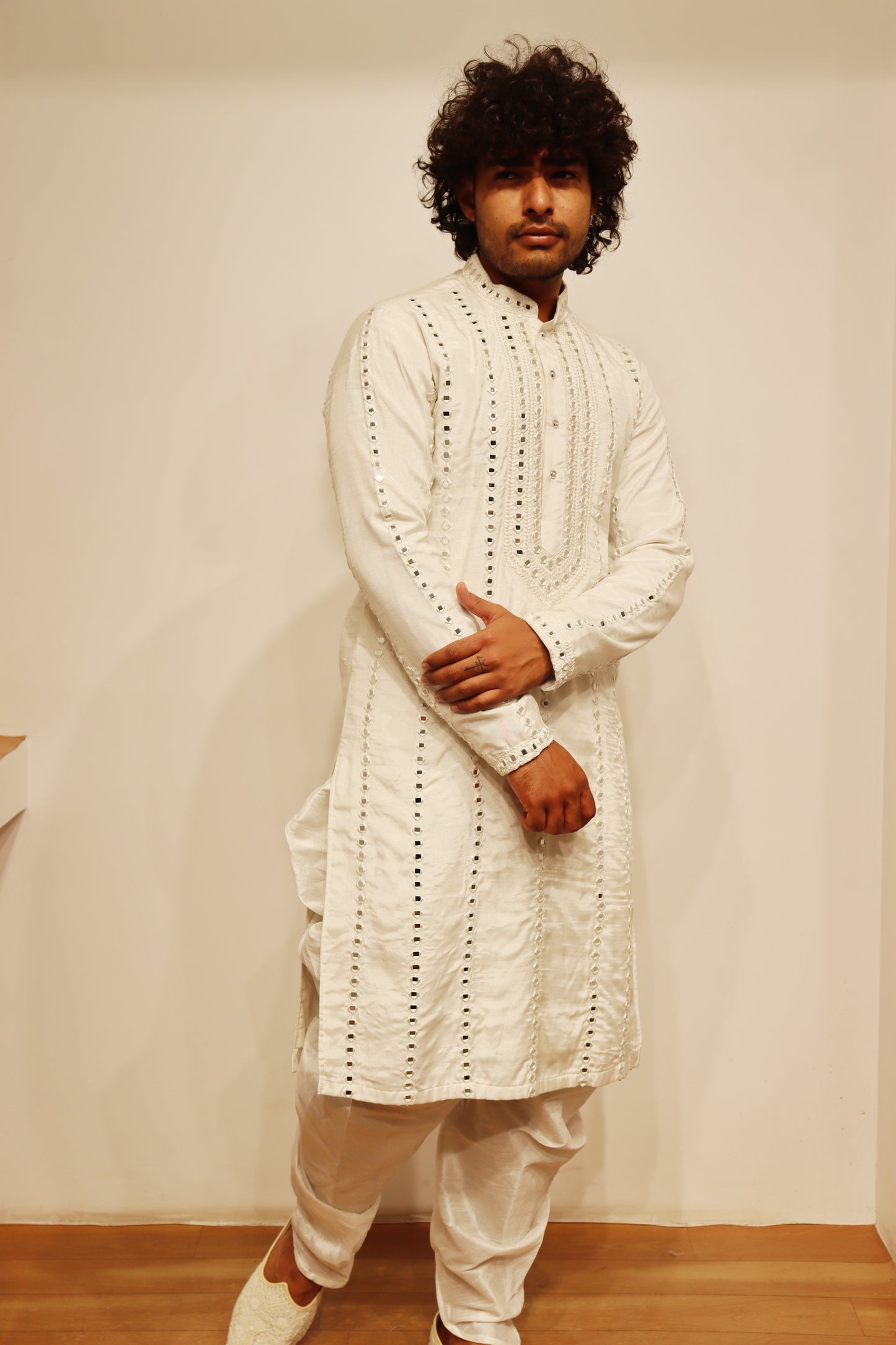 Kurta Set Sangeet Sandhya Haldi Mehedi Outfit White