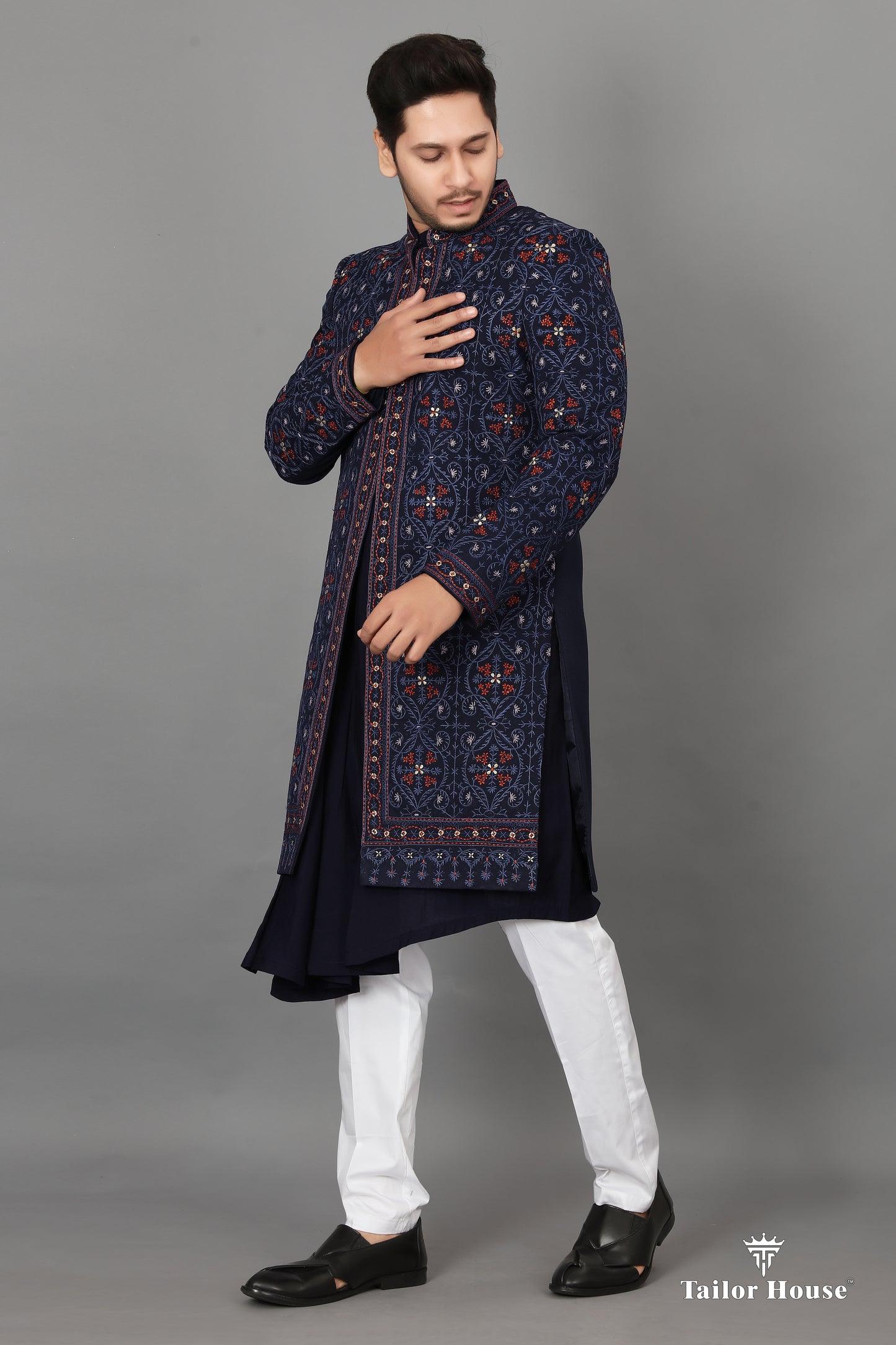 Indowestern Kurta Set Blue