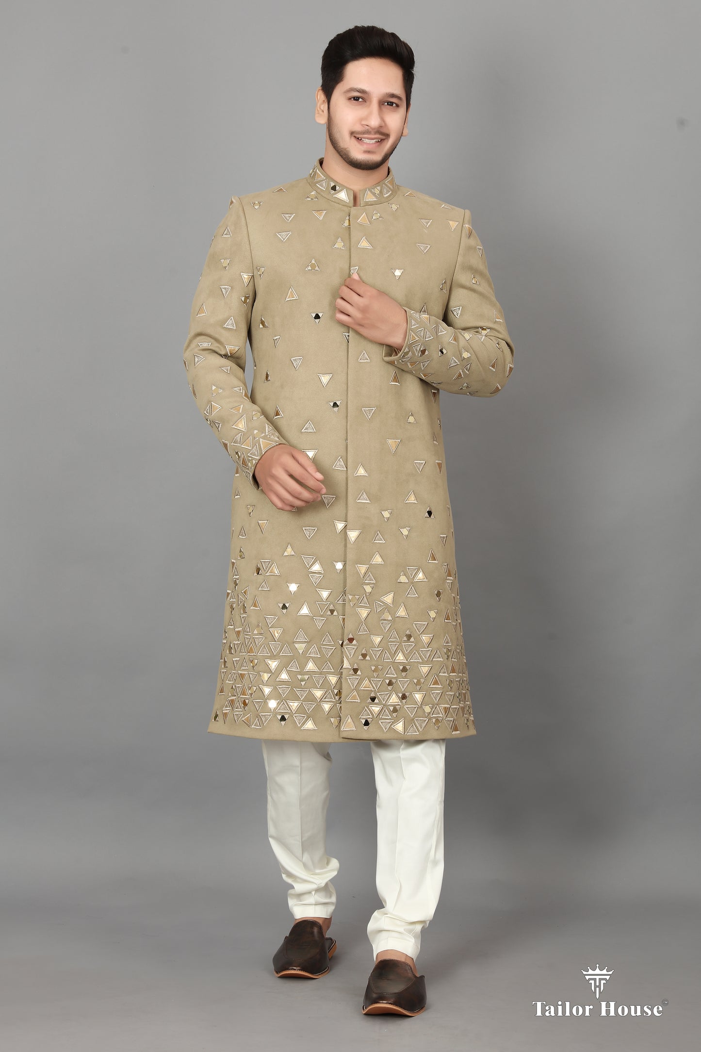 Indowestern Kurta Set Khakhi