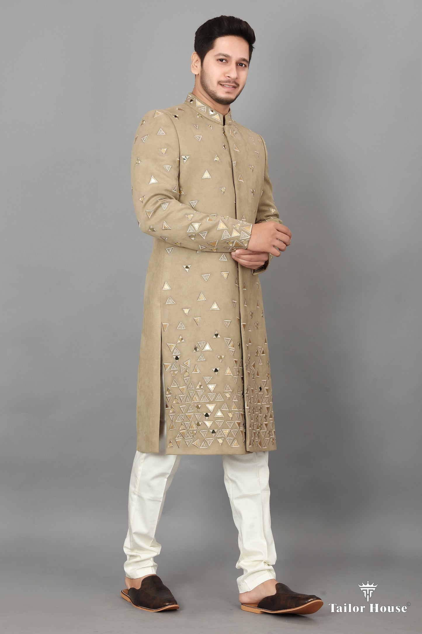 Indowestern Kurta Set Khakhi