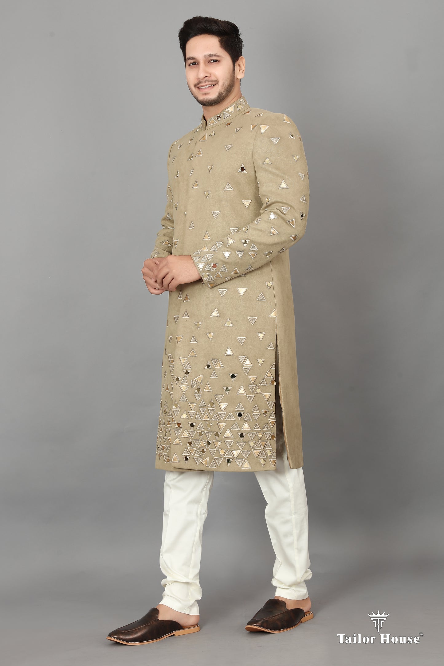 Indowestern Kurta Set Khakhi