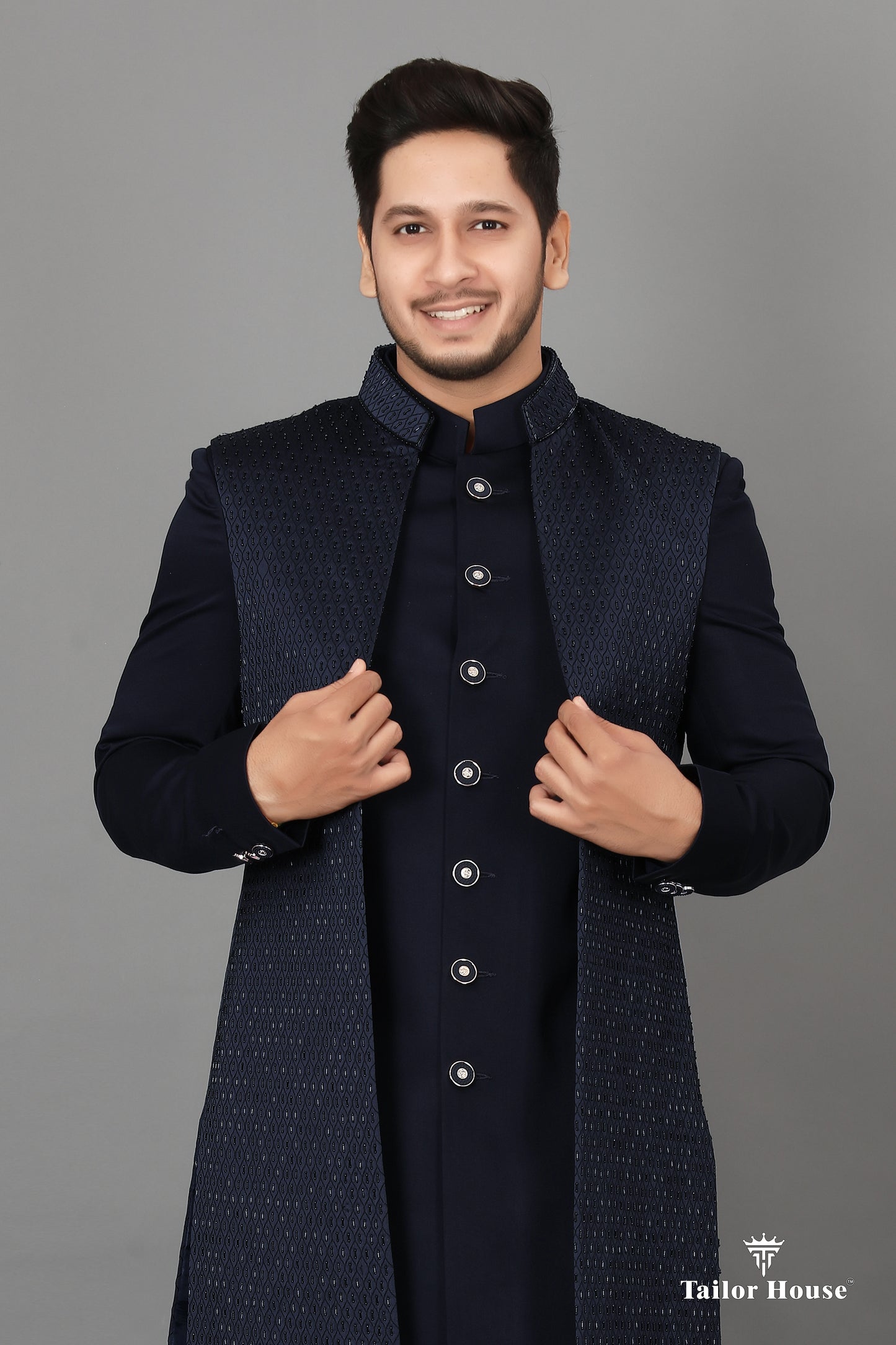 Open Koti Indowestern Blue