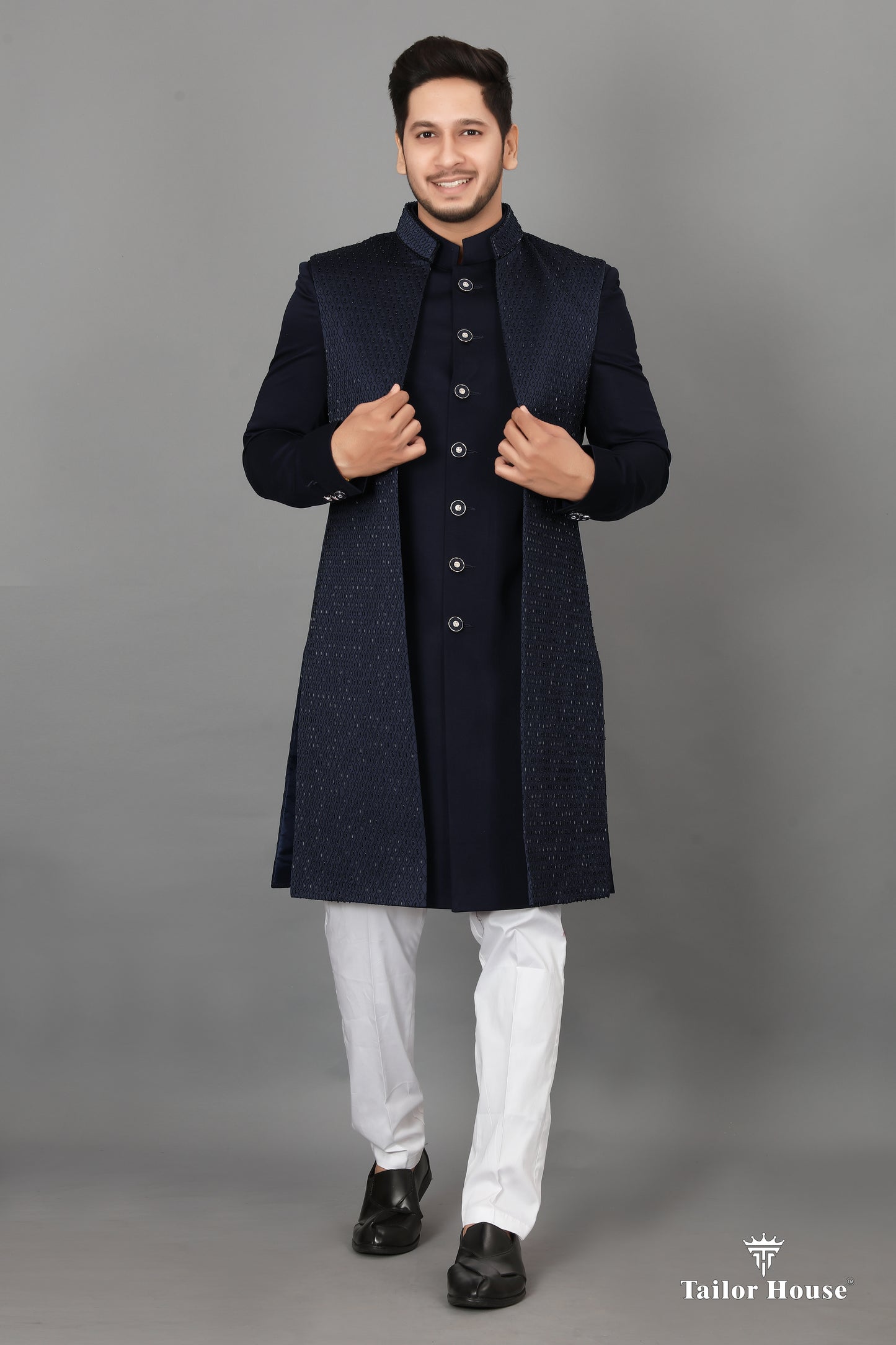 Open Koti Indowestern Blue