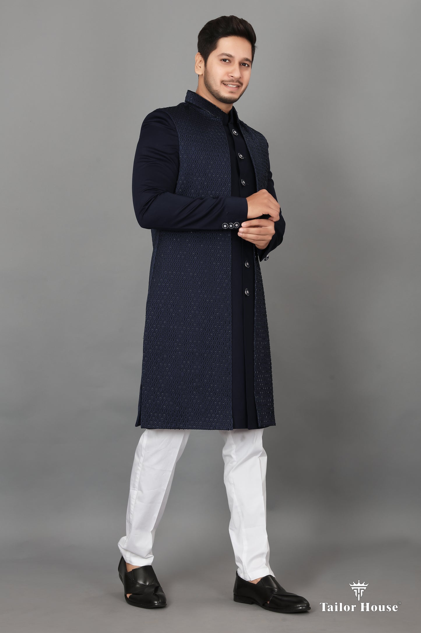 Open Koti Indowestern Blue