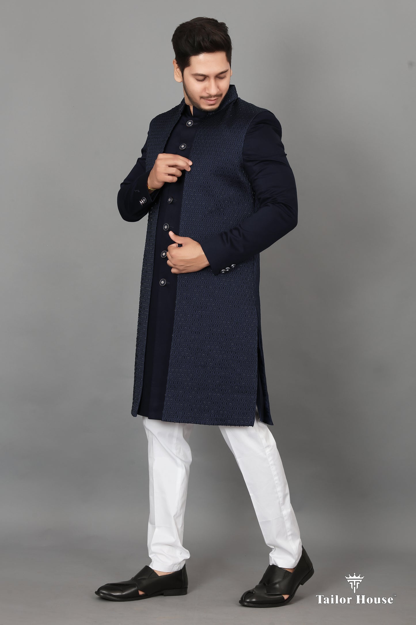 Open Koti Indowestern Blue