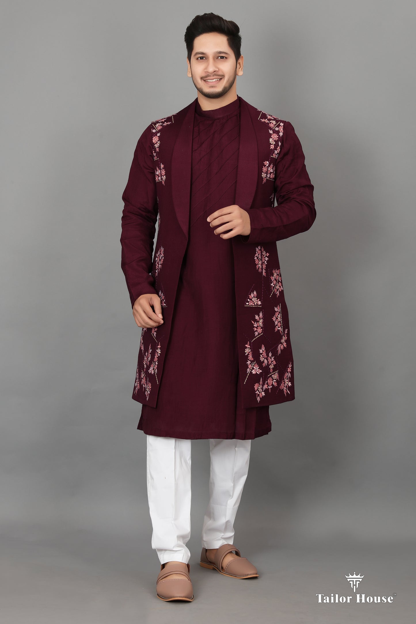 Open Koti Indowestern Sangeet Outfit Magenta