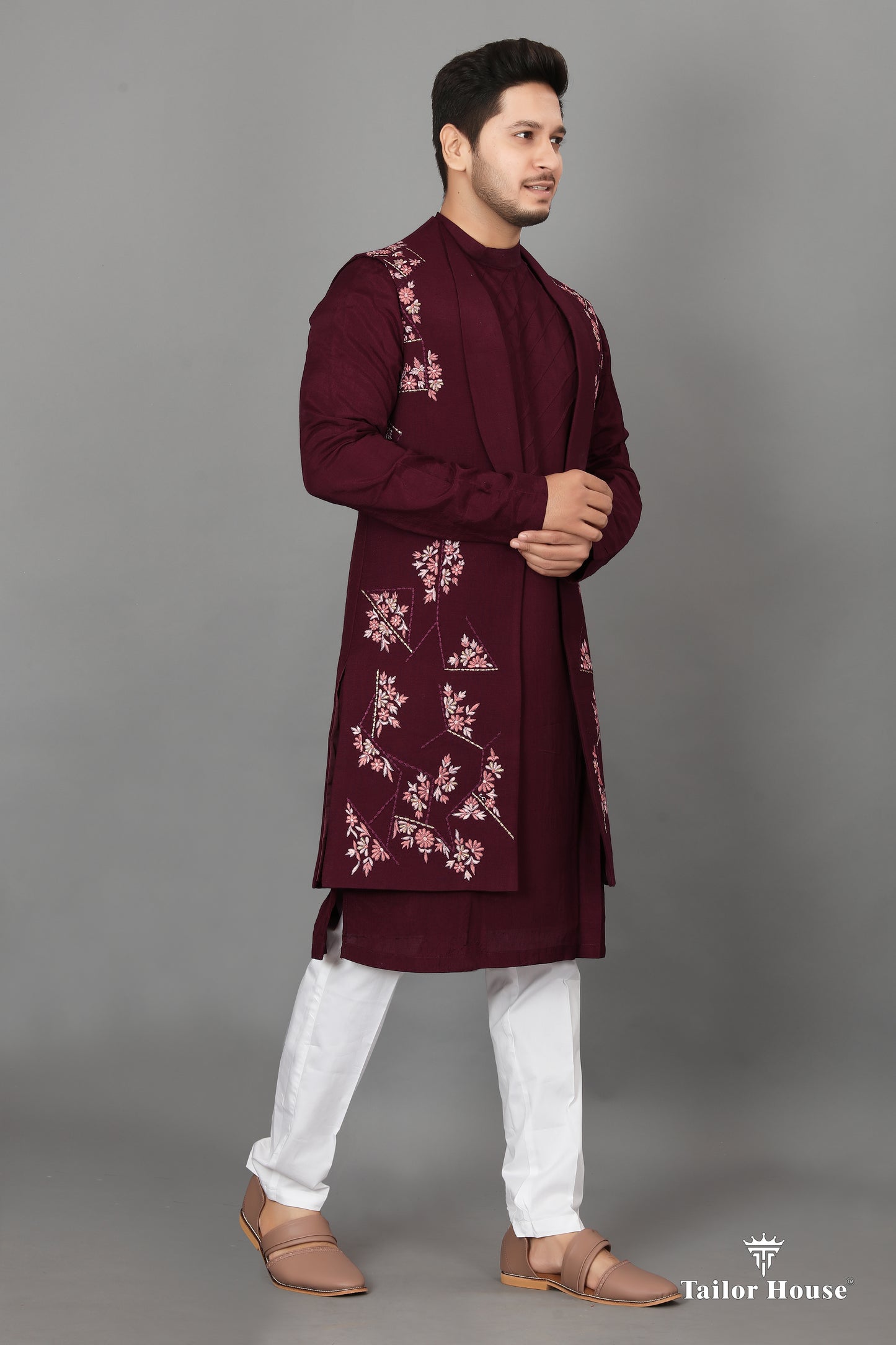 Open Koti Indowestern Sangeet Outfit Magenta
