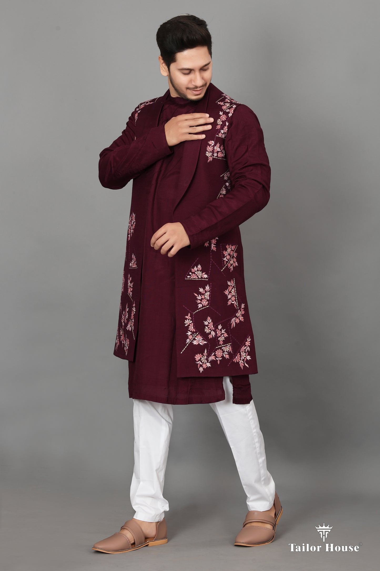 Open Koti Indowestern Sangeet Outfit Magenta