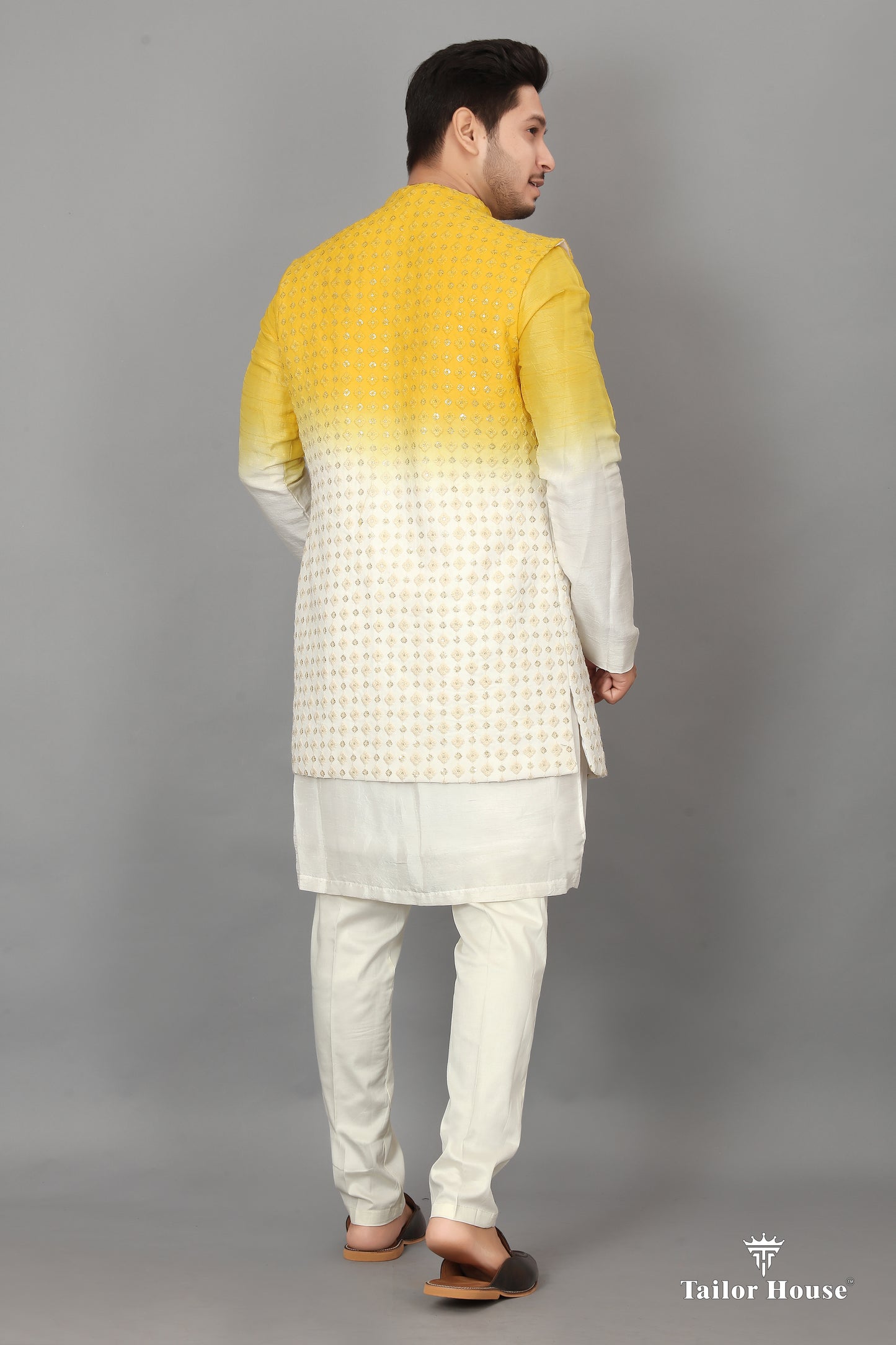 Open Koti Indowestern Sangeet Outfit Yellow