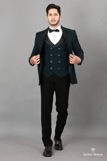 Tuxedo Suit  Peacock Blue