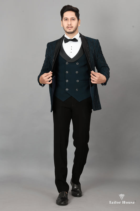 Tuxedo Suit  Peacock Blue