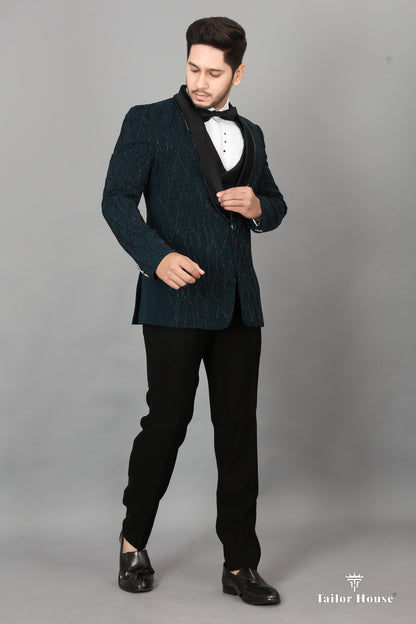Tuxedo Suit  Peacock Blue