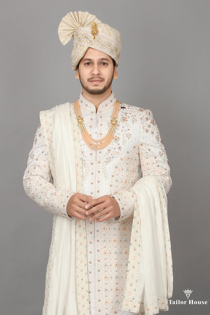 Cream Sherwani