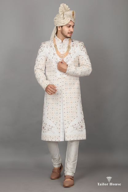 Cream Sherwani
