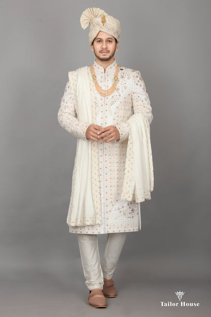 Cream Sherwani