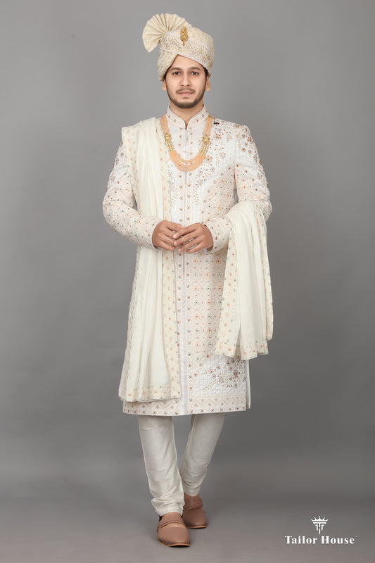 Cream Sherwani