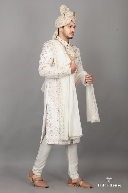 Cream Sherwani