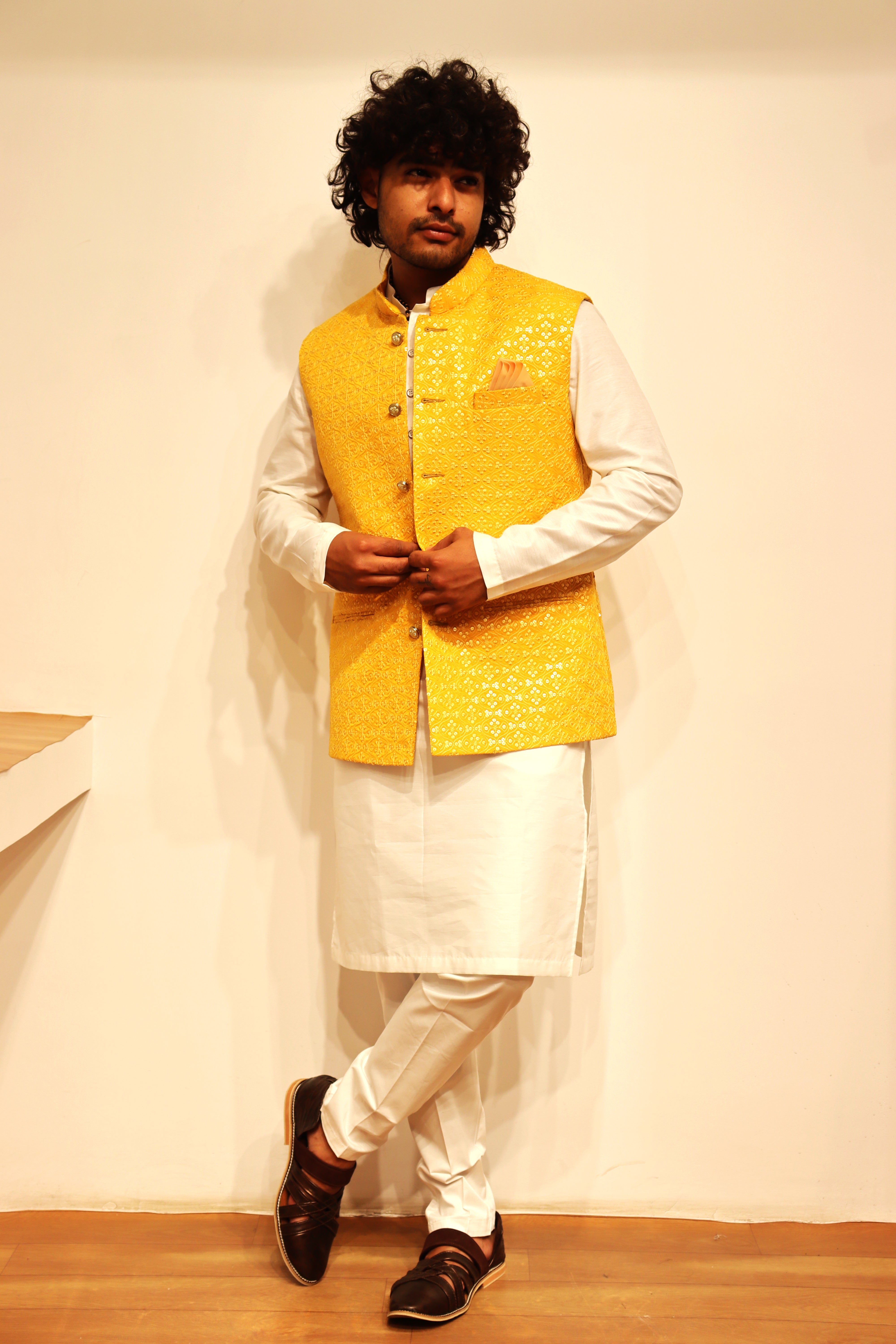 Koti-Kurta Set  Yellow