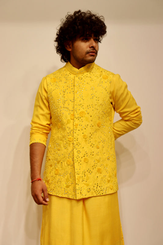 Koti-Kurta Set  Yellow