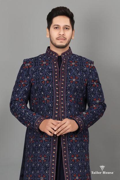 Indowestern Kurta Set Blue