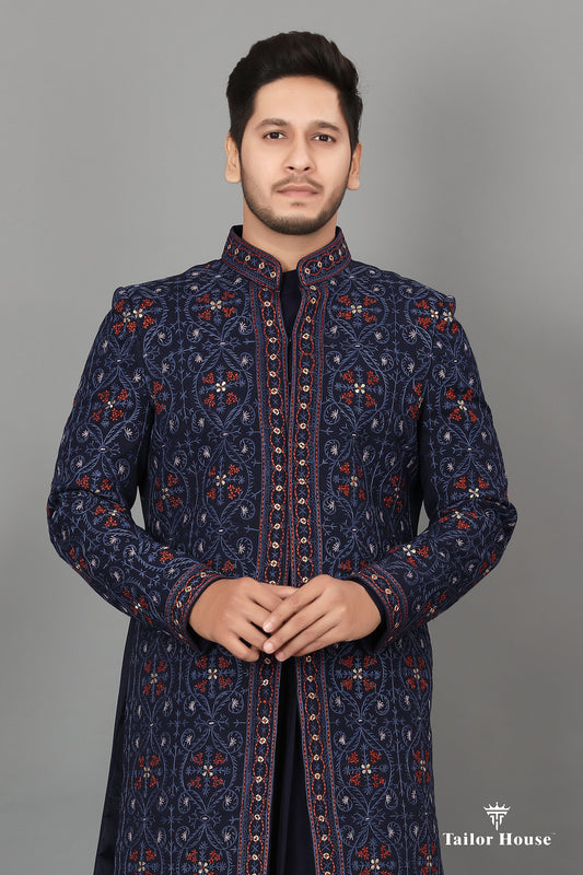 Indowestern Kurta Set Blue