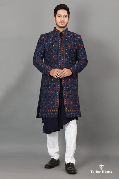 Indowestern Kurta Set Blue