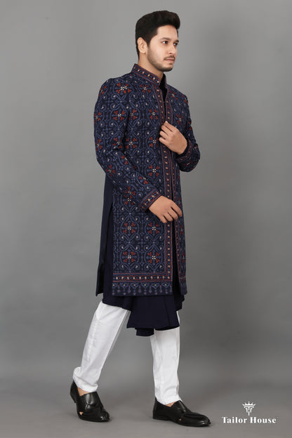 Indowestern Kurta Set Blue