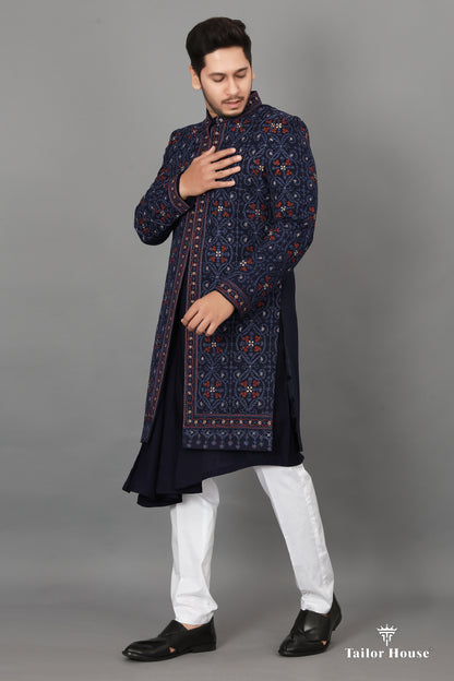 Indowestern Kurta Set Blue