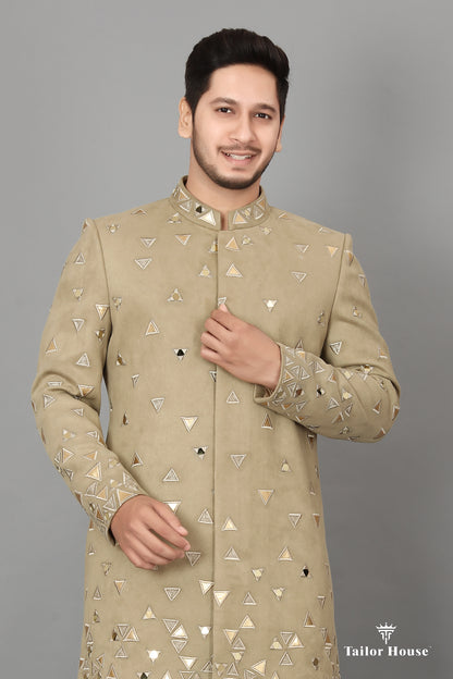 Indowestern Kurta Set  Khakhi