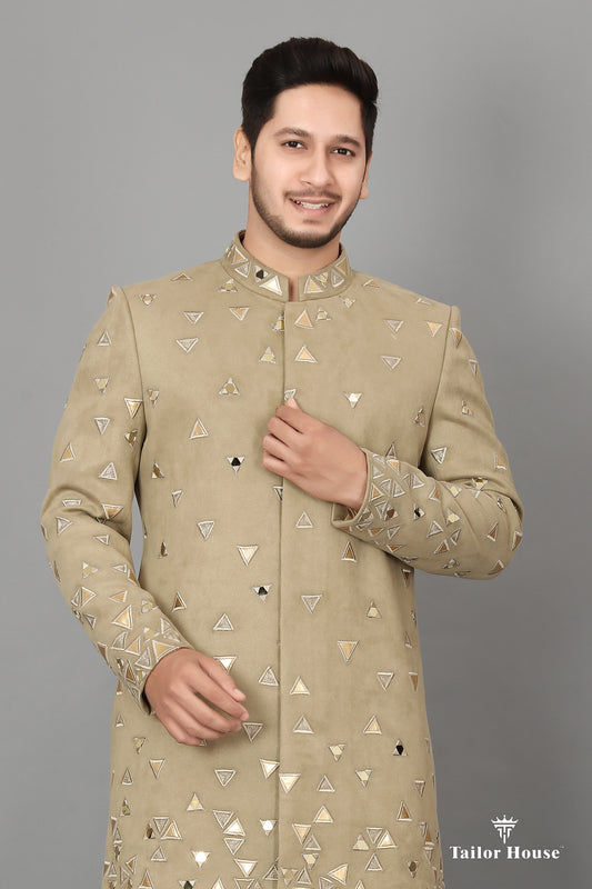 Indowestern Kurta Set  Khakhi