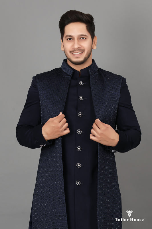 Open Koti Indowestern Blue