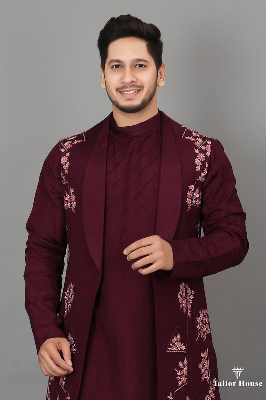 Open Koti Indowestern Sangeet Outfit Magenta
