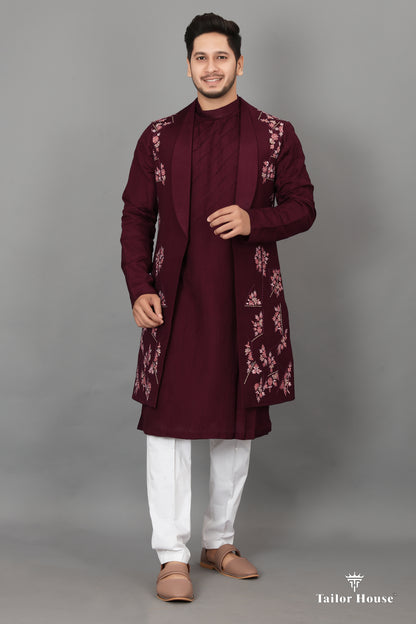 Open Koti Indowestern Sangeet Outfit Magenta