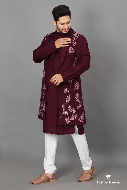 Open Koti Indowestern Sangeet Outfit Magenta