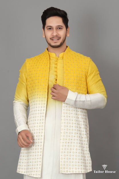 Open Koti Indowestern Sangeet Outfit Yellow