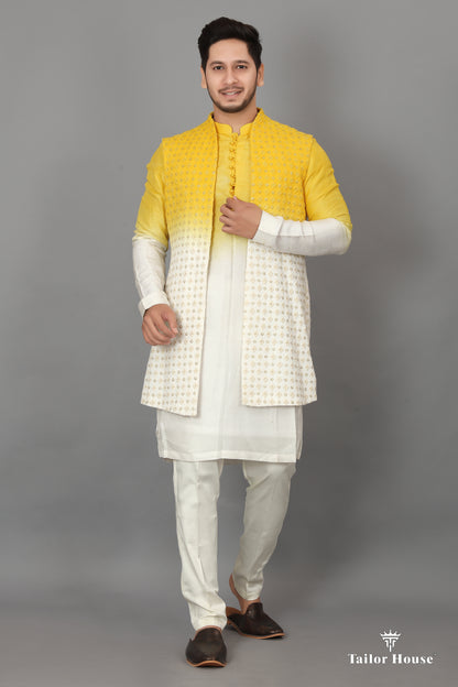 Open Koti Indowestern Sangeet Outfit Yellow