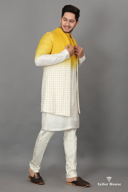 Open Koti Indowestern Sangeet Outfit Yellow