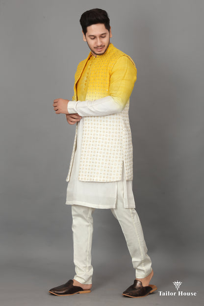 Open Koti Indowestern Sangeet Outfit Yellow